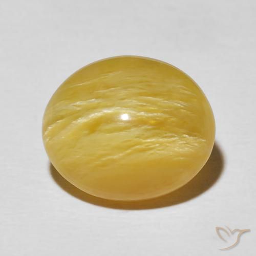 6.36ct Natural Naranja dorado Ópalo ojo de gato, Ovalada, Opaco