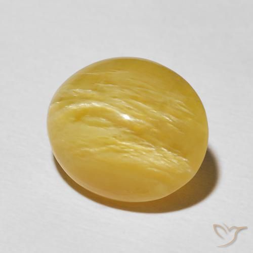 Ópalo ojo de gato Naranja dorado natural de 6.36 ct, Ovalada, Opaco