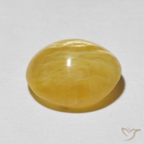 Ópalo ojo de gato Naranja dorado natural de 6.36 ct, Ovalada, Opaco