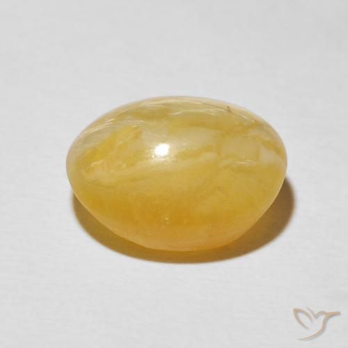 Ópalo ojo de gato Naranja dorado natural de 5.56 ct, Ovalada, Opaco