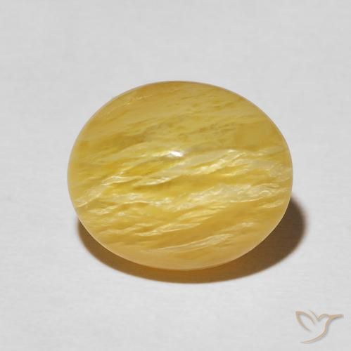 6.32ct Natural Amarillo solidago Ópalo ojo de gato, Ovalada, Opaco