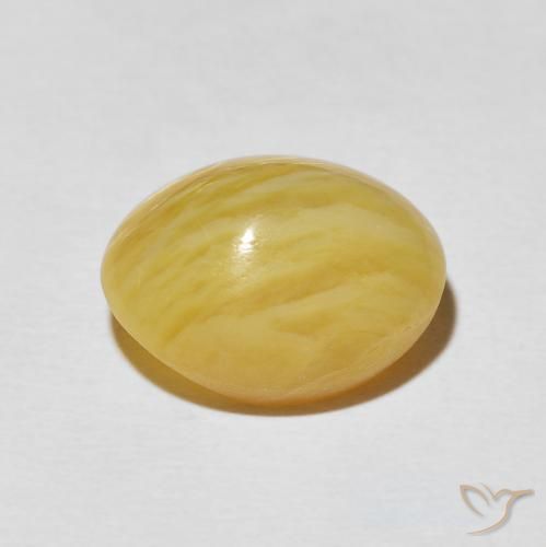 Ópalo ojo de gato Amarillo solidago natural de 6.32 ct, Ovalada, Opaco