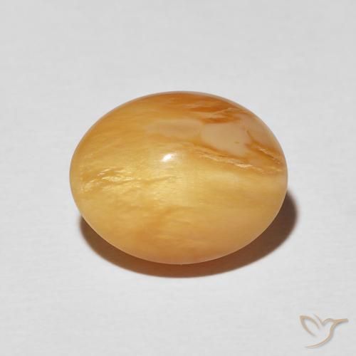 4.59ct Natural Dorado naranja Ópalo ojo de gato, Ovalada, Opaco