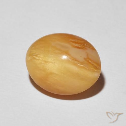 Ópalo ojo de gato Dorado naranja natural de 4.59 ct, Ovalada, Opaco
