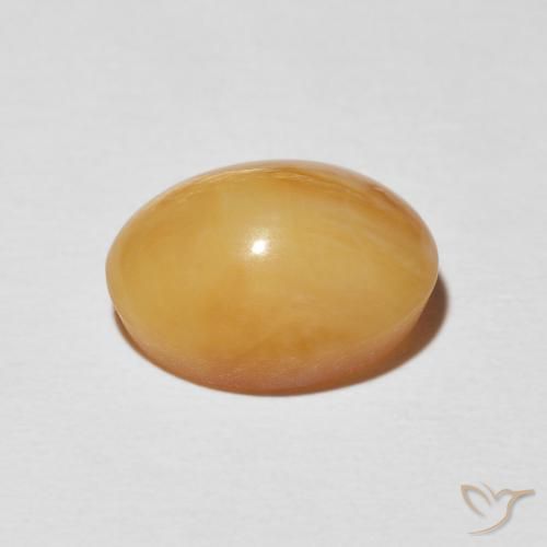Ópalo ojo de gato Dorado naranja natural de 4.59 ct, Ovalada, Opaco