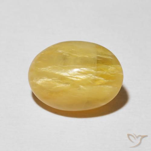 4.36ct Natural Dorado medio Ópalo ojo de gato, Ovalada, Opaco