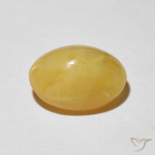 Ópalo ojo de gato Dorado medio natural de 4.36 ct, Ovalada, Opaco