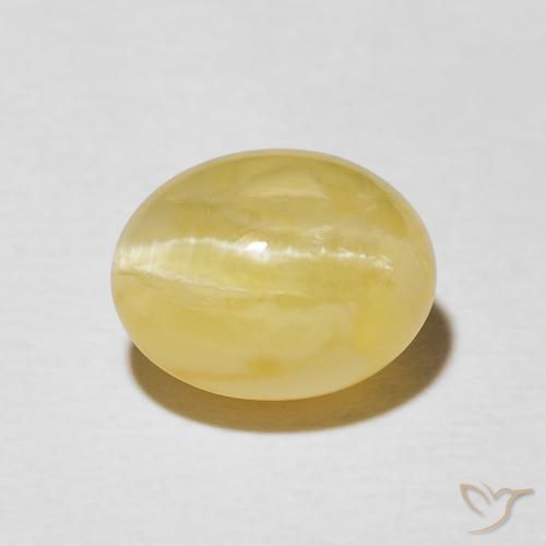 2.41ct Natural Amarillo pálido Ópalo ojo de gato, Ovalada, Opaco