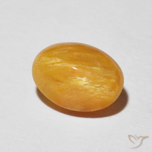 Ópalo ojo de gato Dorado naranja oscuro natural de 2.93 ct, Ovalada, Opaco