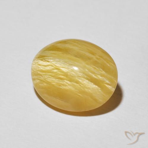 Ópalo ojo de gato Naranja dorado natural de 6.20 ct, Ovalada, Opaco