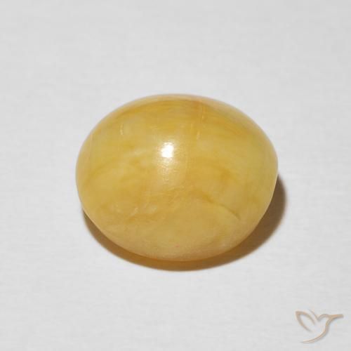 Ópalo ojo de gato Dorado medio natural de 4.42 ct, Ovalada, Opaco