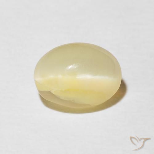 0.88ct Natural Amarillo laguna claro Ópalo ojo de gato, Ovalada, Opaco