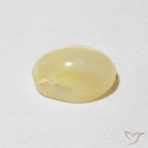 Ópalo ojo de gato Amarillo laguna claro natural de 0.88 ct, Ovalada, Opaco