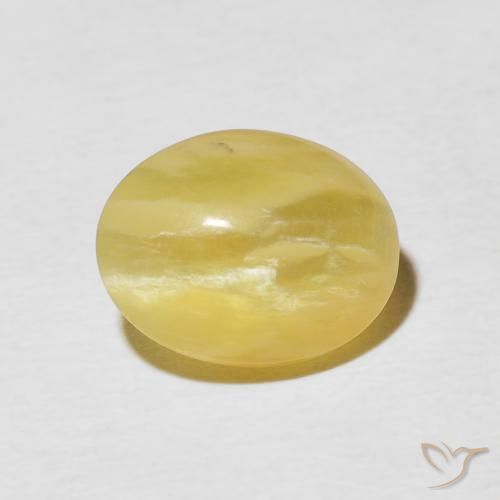 2.65ct Natural Amarillo dorado Ópalo ojo de gato, Ovalada, Opaco