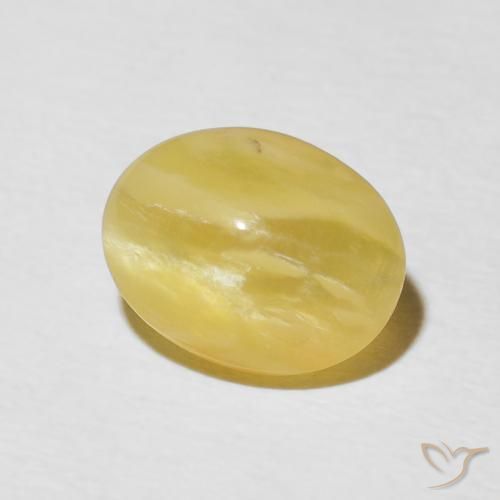 Ópalo ojo de gato Amarillo dorado natural de 2.65 ct, Ovalada, Opaco