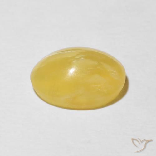 Ópalo ojo de gato Amarillo dorado natural de 2.65 ct, Ovalada, Opaco