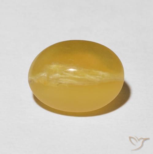 5.81ct Natural Naranja dorado Ópalo ojo de gato, Ovalada, Opaco