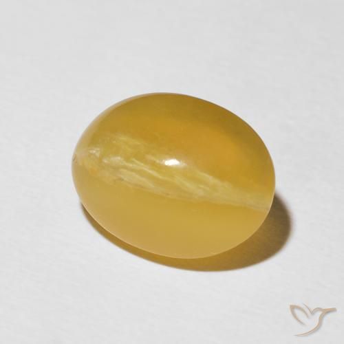 Ópalo ojo de gato Naranja dorado natural de 5.81 ct, Ovalada, Opaco