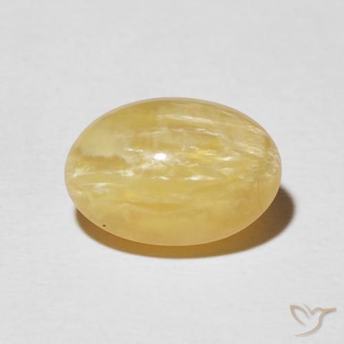 4.03ct Natural Dorado medio Ópalo ojo de gato, Ovalada, Opaco