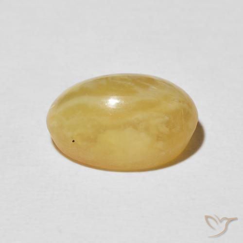 Ópalo ojo de gato Dorado medio natural de 4.03 ct, Ovalada, Opaco