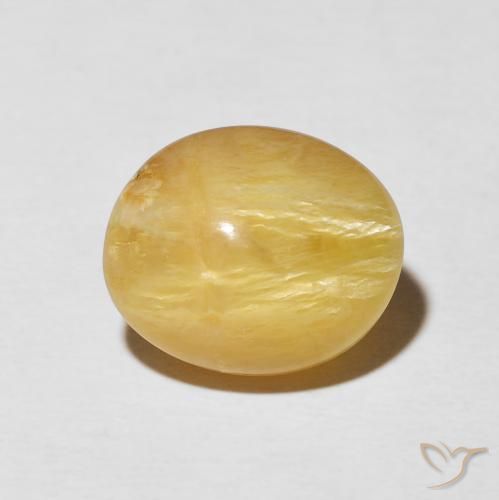 5.55ct Natural Dorado medio Ópalo ojo de gato, Ovalada, Opaco