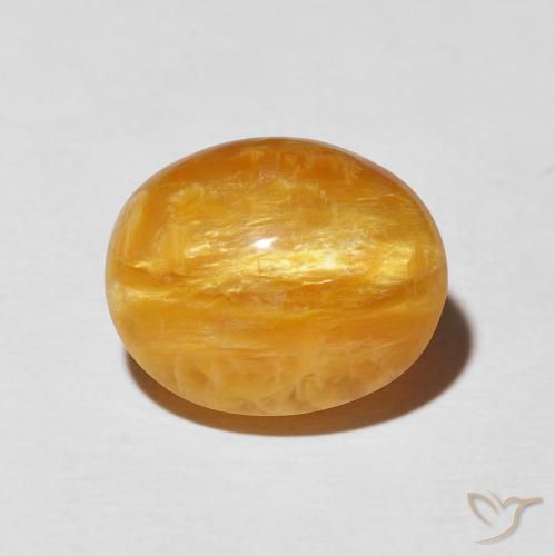 6.92ct Natural Naranja medio Ópalo ojo de gato, Ovalada, Opaco