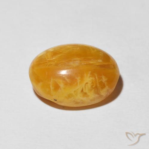 Ópalo ojo de gato Naranja medio natural de 6.92 ct, Ovalada, Opaco