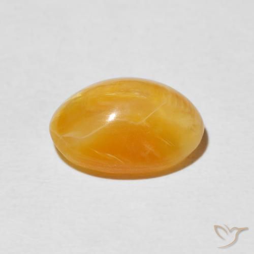 Ópalo ojo de gato Dorado naranja natural de 2.97 ct, Ovalada, Opaco
