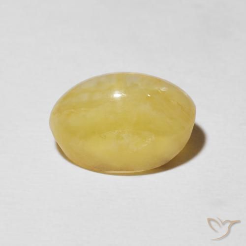 Ópalo ojo de gato Amarillo toscana natural de 5.44 ct, Ovalada, Opaco