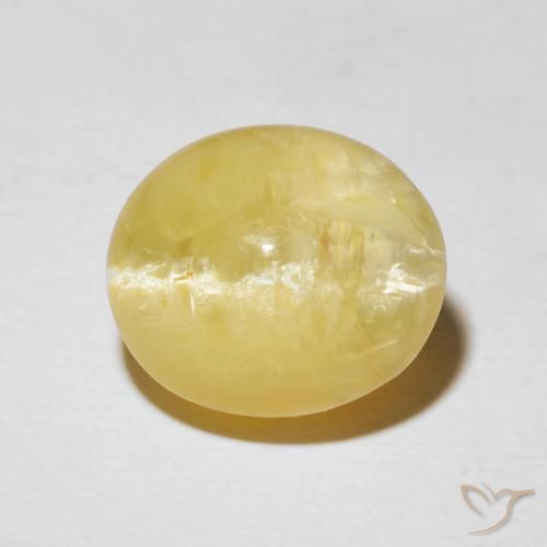5.87ct Natural Amarillo claro Ópalo ojo de gato, Ovalada, Opaco