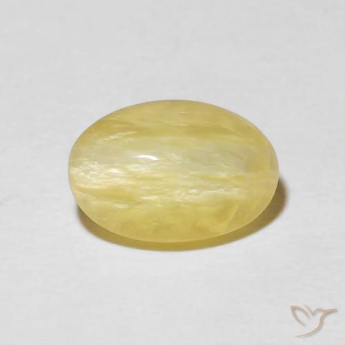 2.52ct Natural Amarillo claro Ópalo ojo de gato, Ovalada, Opaco