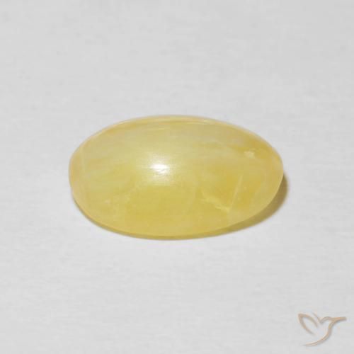 Ópalo ojo de gato Amarillo claro natural de 2.52 ct, Ovalada, Opaco