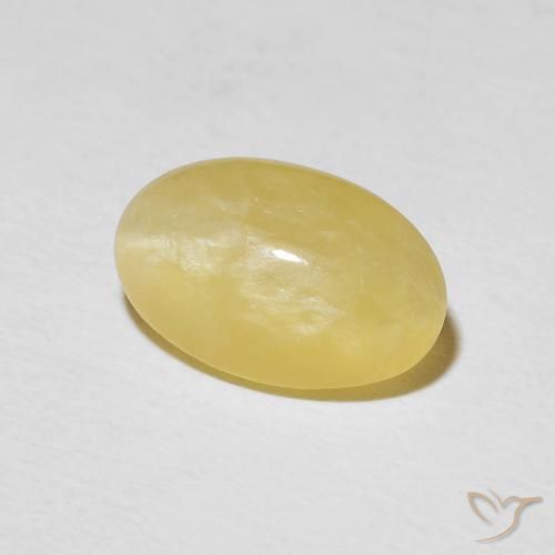 Ópalo ojo de gato Amarillo pálido natural de 2.70 ct, Ovalada, Opaco