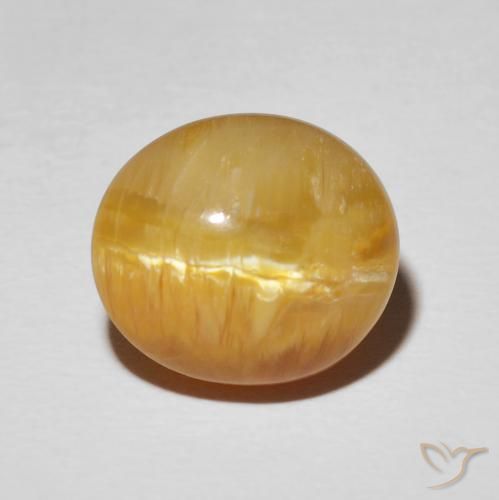 7.94ct Natural Marrón-oro Ópalo ojo de gato, Ovalada, Opaco