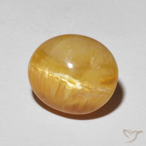 Ópalo ojo de gato Marrón-oro natural de 7.94 ct, Ovalada, Opaco