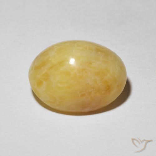 Ópalo ojo de gato Amarillo solidago natural de 14.38 ct, Ovalada, Opaco