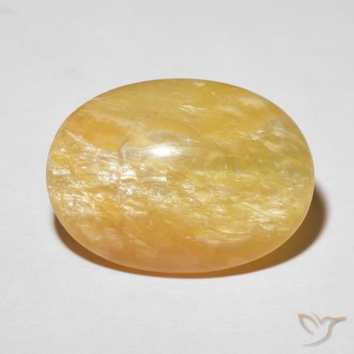19.78ct Natural Dorado medio Ópalo ojo de gato, Ovalada, Opaco