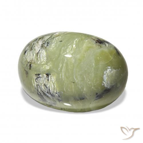 Ópalo ojo de gato Verde medio natural de 6.67 ct, Ovalada, Opaco