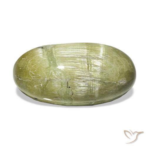 7.30ct Verde amarillento Ópalo ojo de gato, Ovalada, Opaco