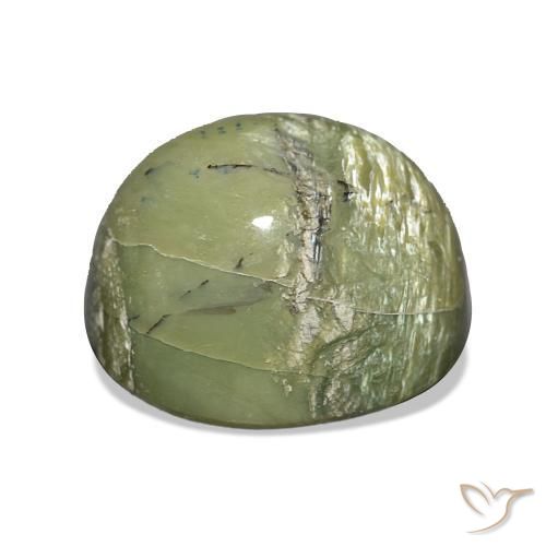 Ópalo ojo de gato Verde terroso natural de 6.79 ct, Forma Cojín, Opaco