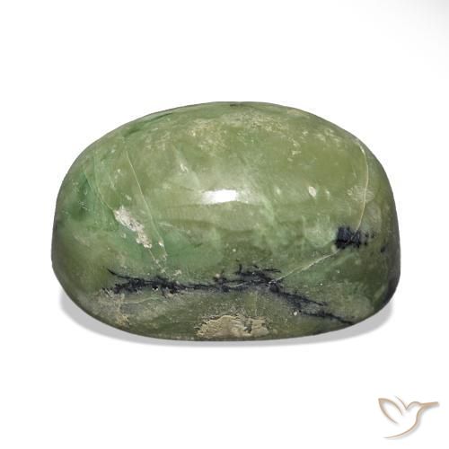 Ópalo ojo de gato Verde cálido natural de 11.06 ct, Ovalada, Opaco