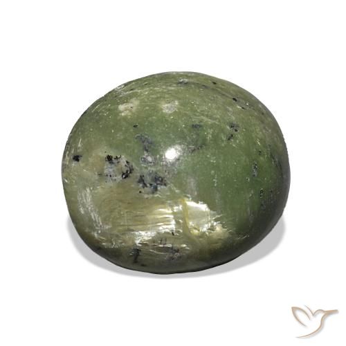 Ópalo ojo de gato Verde terroso natural de 3.41 ct, Ovalada, Opaco