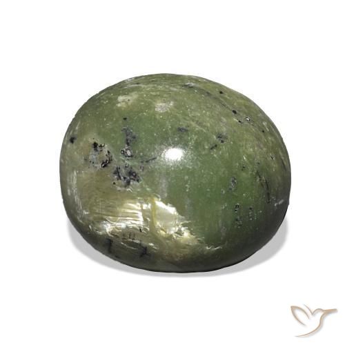 Ópalo ojo de gato Verde terroso natural de 3.41 ct, Ovalada, Opaco