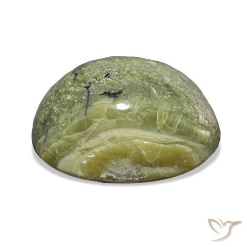 Ópalo ojo de gato Verde grisáceo natural de 12.06 ct, Ovalada, Opaco