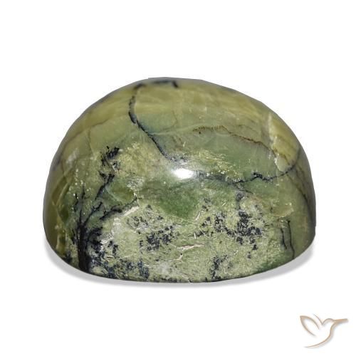 Ópalo ojo de gato Verde amarillento natural de 28.96 ct, Corte Cojín, Opaco