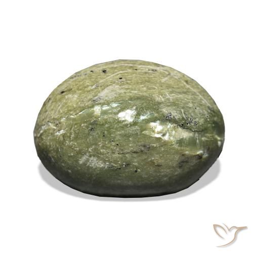 Ópalo ojo de gato Verde terroso natural de 4.77 ct, Ovalada, Opaco