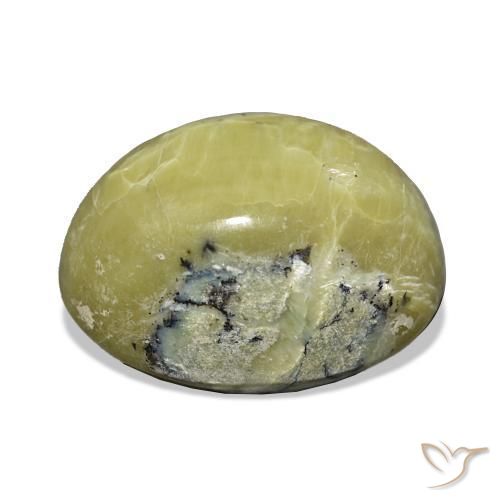 Ópalo ojo de gato Verde cálido natural de 11.66 ct, Ovalada, Opaco