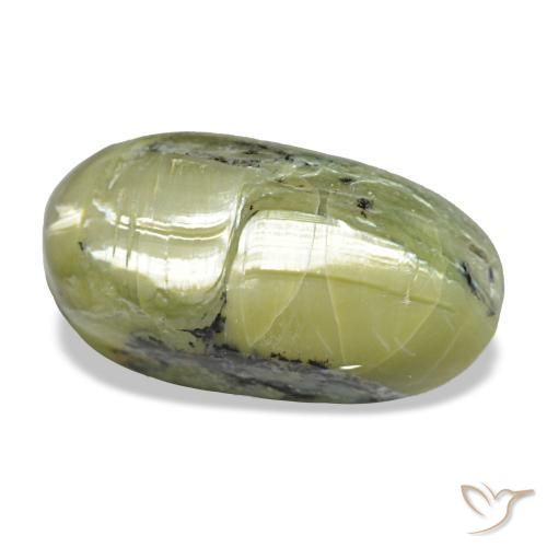 Cat's eye opal verde natural de 9,66 ct, corte óvalo, opaco