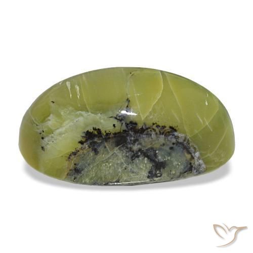Cat's eye opal verde natural de 9,66 ct, corte óvalo, opaco