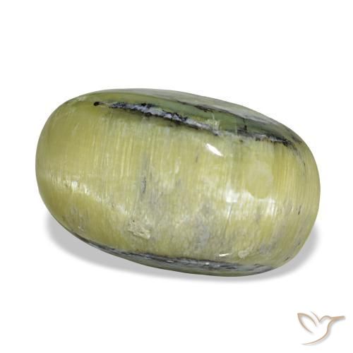 Cat's eye opal verde natural de 4,62 ct, corte óvalo, opaco